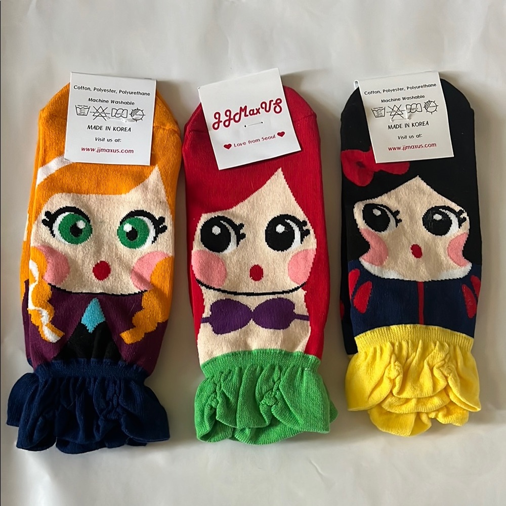 NWT set of 3 Disney Princess socks! Ariel, Snow White, and Anna